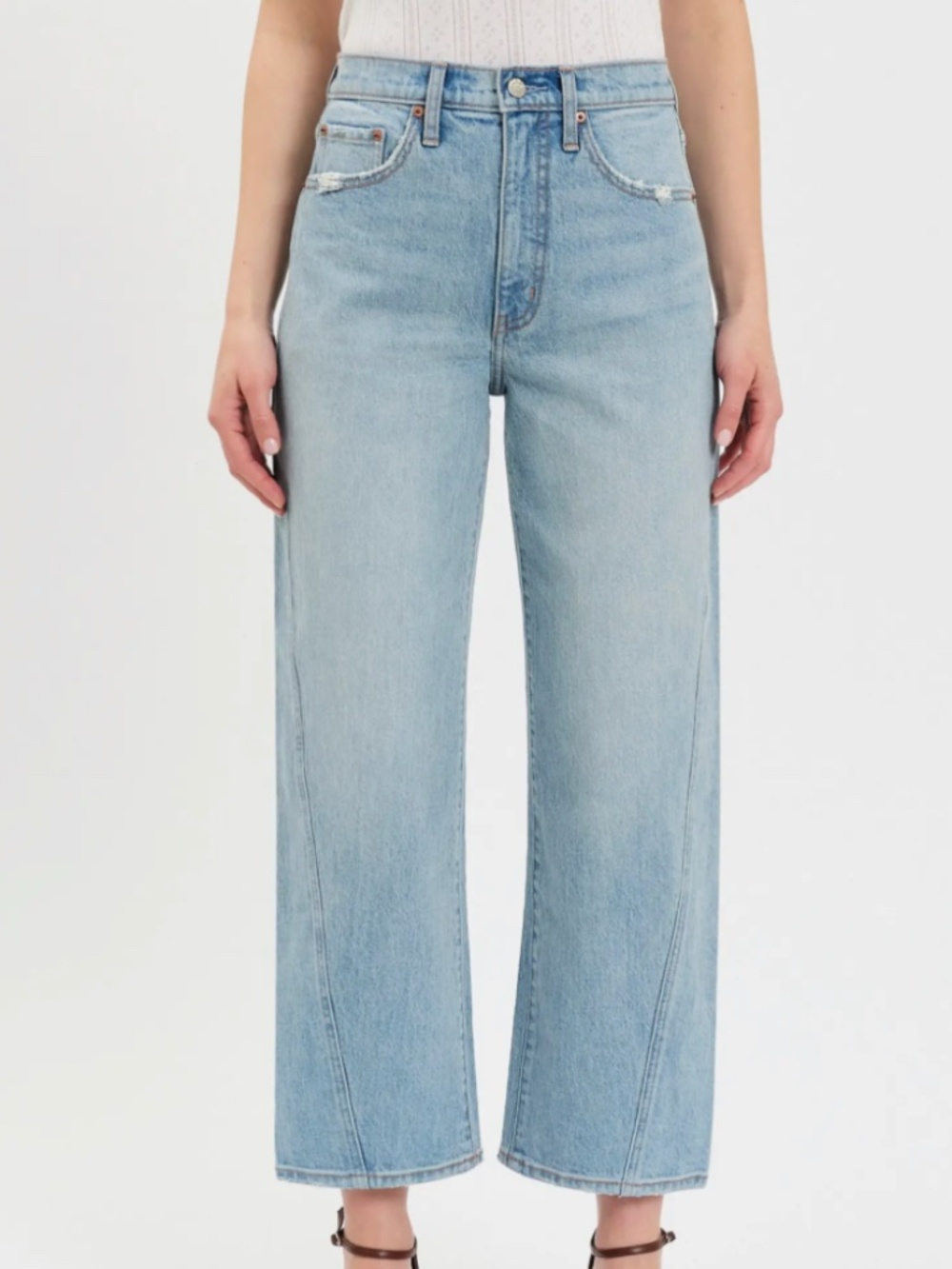 Daze Denim Westward High Waist Ankle Barrel Leg Jeans Pulse NWT